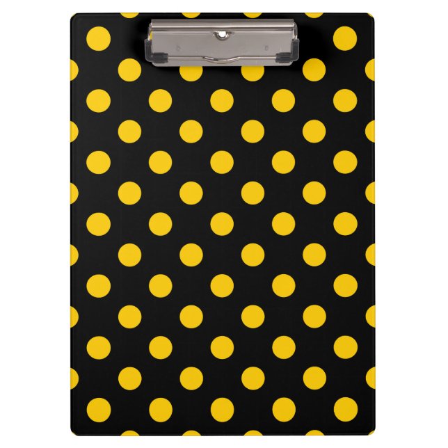 Porte-bloc Fond noir pois jaunes (Devant)