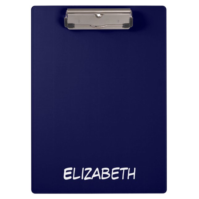 Porte-bloc Fond uni DIY, monogramme de nom - Bleu marine (Devant)