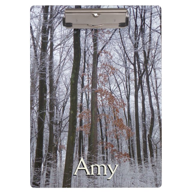 Porte-bloc Forêt huppée neige paysage d'hiver Photographie (Devant)
