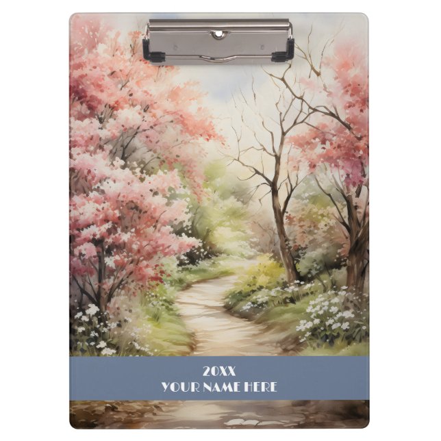 Porte-bloc forêt rose Chemin calme (Devant)