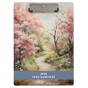 Porte-bloc forêt rose sentier tranquille