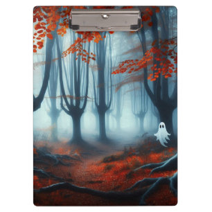 Porte-bloc Forêts éffrayantes d'automne avec un fantôme
