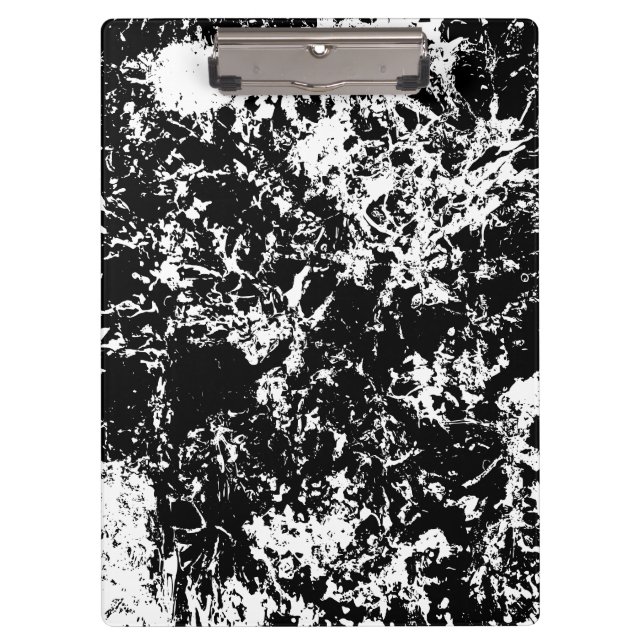Porte-bloc Formation de glace Abstraite noire et blanche (Devant)