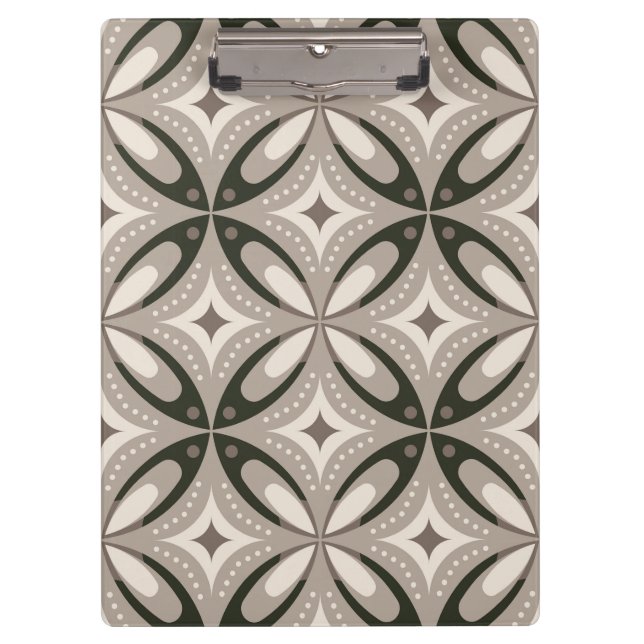 Porte-bloc Formes circulaires rétro beige et marron (Devant)