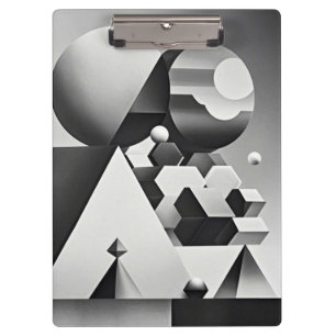 Porte-bloc Formes géométriques en noir blanc gris