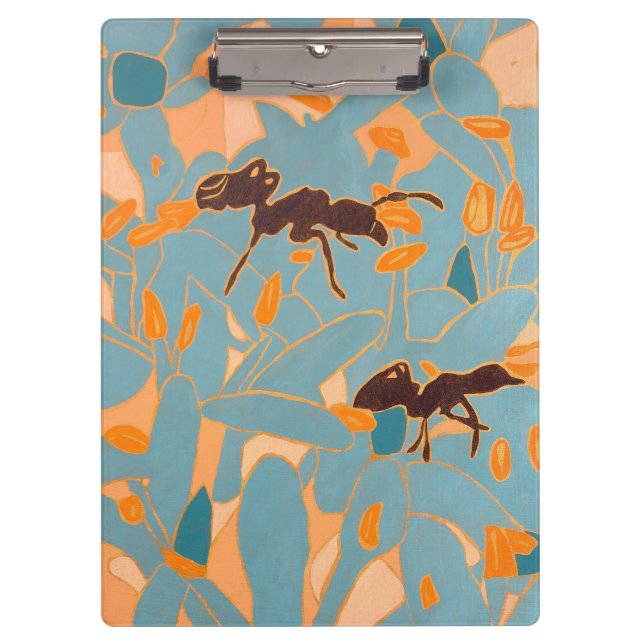 Porte-bloc Fourmis avec fleurs bleues Flore australienne (Devant)