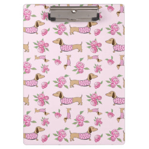 Porte-bloc Fournitures de bureau Dachshund - Rose Floral