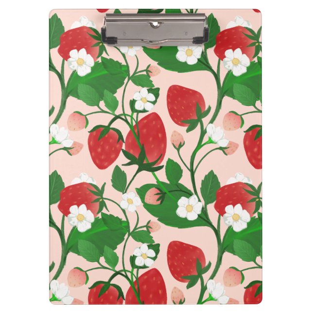 Porte-bloc Fraise d'été en rose (Devant)
