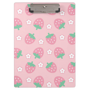 Porte-bloc Fraises Fleurs blanches roses Sakura Kawaii Cute