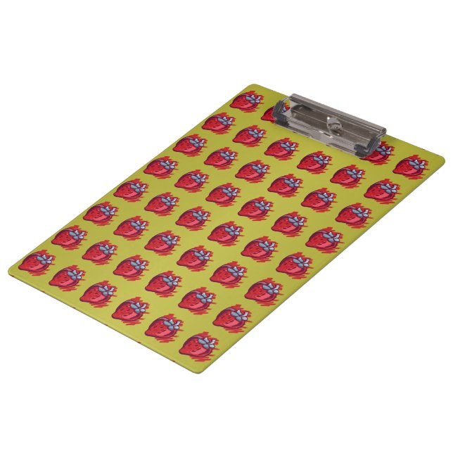 Porte-bloc Fraises Sur Les Articles D'Artisanat Or (Incliné)