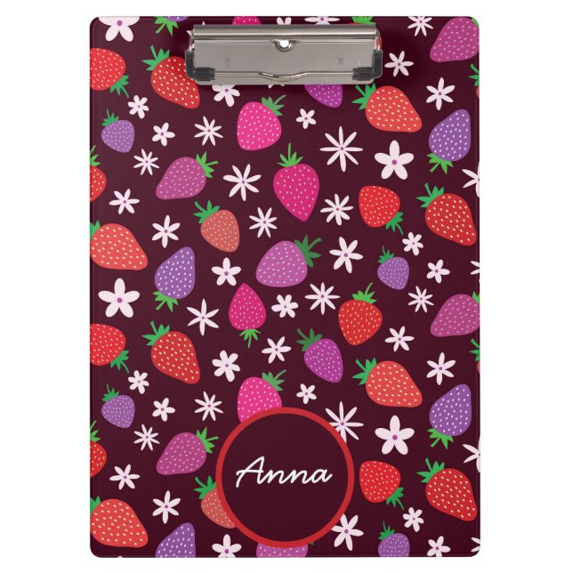Porte-bloc Framboise rose Rouge pourpre Avec Fleurs (Devant)