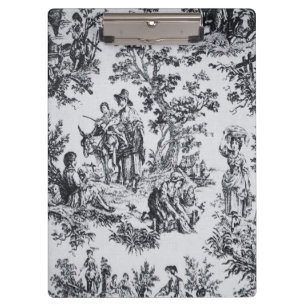 Porte-bloc Française toile de jouy noir et blanc élégant
