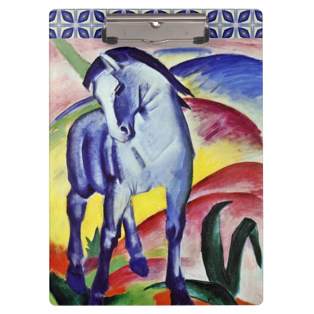 Porte-bloc Franz Marc Blue Cheval Peinture d'Art Vintage (Devant)