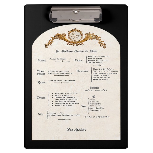 Porte-bloc French Menu Kitchen Clipboard (Devant)