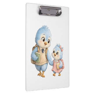 Porte-bloc frère et soeur oiseau mignon