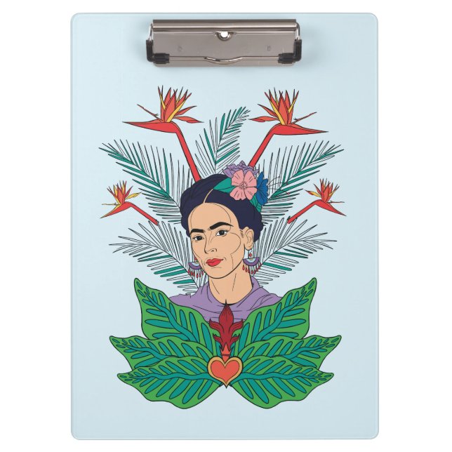 Porte-bloc Frida Kahlo | Oiseaux de Paradis Floral Graphic (Devant)