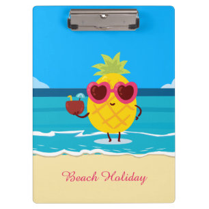 Porte-bloc Fruit d'ananas sur la plage Vacances Cute coloré