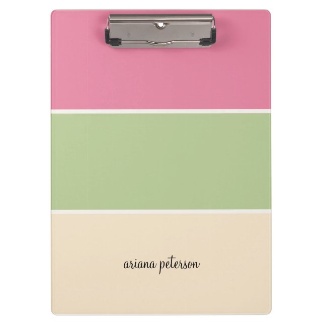 Porte-bloc Fruit Pastel Grandes et Nom du script (Devant)