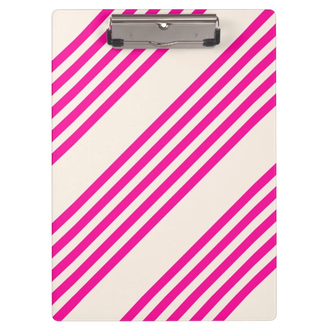 Porte-bloc Fuchsia et beige cinq rayures motif (Devant)