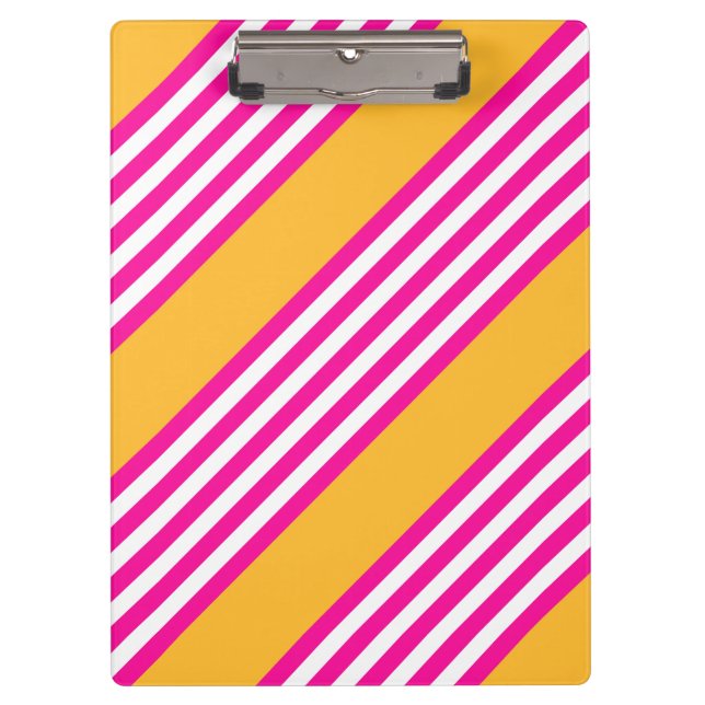 Porte-bloc Fuchsia et jaune cinq bandes motif (Devant)