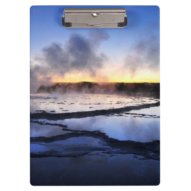 Porte-bloc Fumée de geyser au coucher du soleil (Devant)