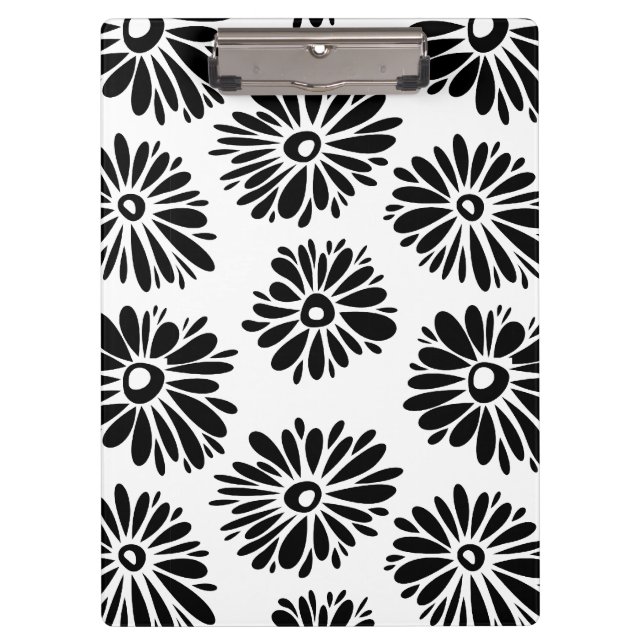 Porte-bloc Funky Black et blanc floral (Devant)