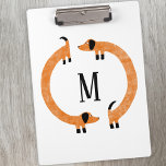 Porte-bloc Funny Dachshund Saucisse Chien Monogramme<br><div class="desc">Dachshund mignon et drôle,  chiens de saucisse ou chiens plus vierges en mouvement perpétuel. Customiser en modifiant ou en supprimant l'initiale.</div>