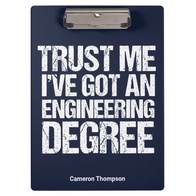 Porte-bloc Funny Engineering Graduation Custom Engineer Blue (Devant)