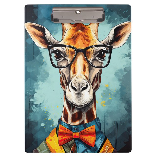 Porte-bloc Funny Hipster Giraffe Zoo Animaux Faune Urbain (Devant)