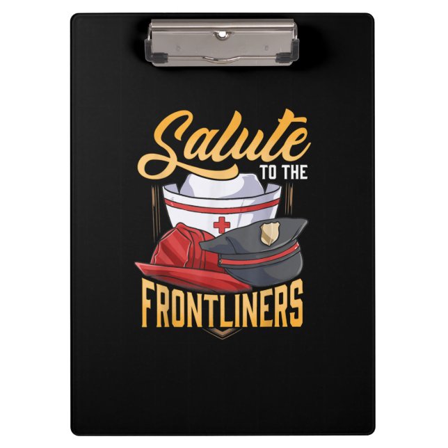 Porte-bloc Funny Police Pompier Frontliner Infirmière Cadeaux (Devant)