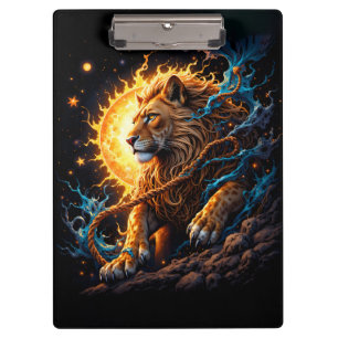 Porte-bloc Gardien du Seuil Solaire – Lion de l'Équilibre