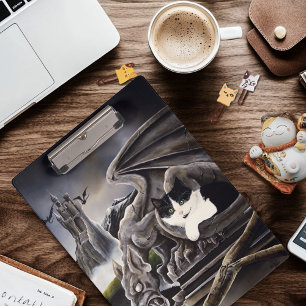 Porte-bloc Gargoyle noir blanc