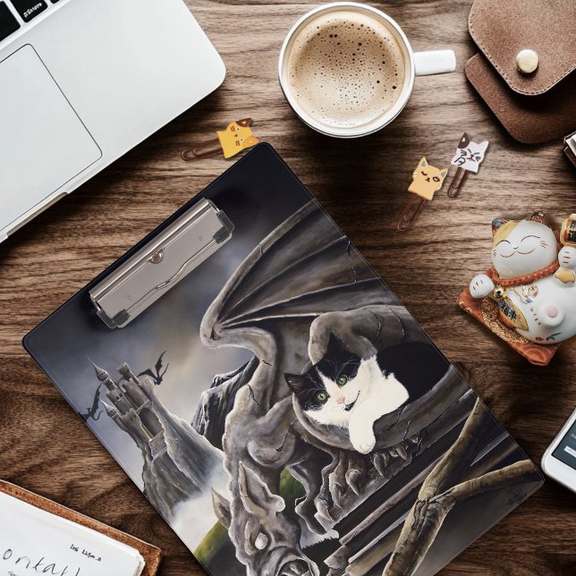 Porte-bloc Gargoyle noir blanc (Créateur téléchargé)