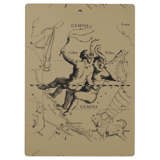 Porte-bloc Gemini Constellation Zodiac Hevelius 1690 (Dos)