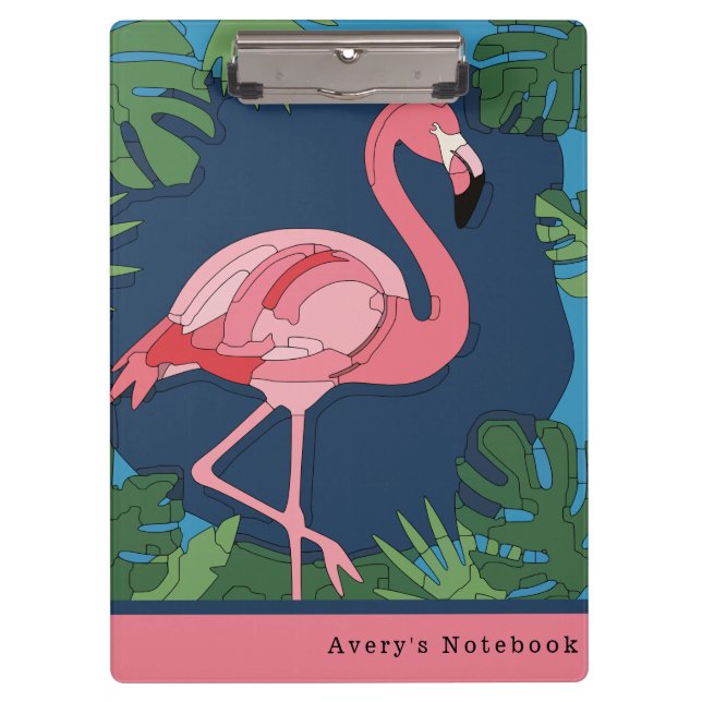 Porte-bloc Geo Flamant rose Puzzle (Devant)