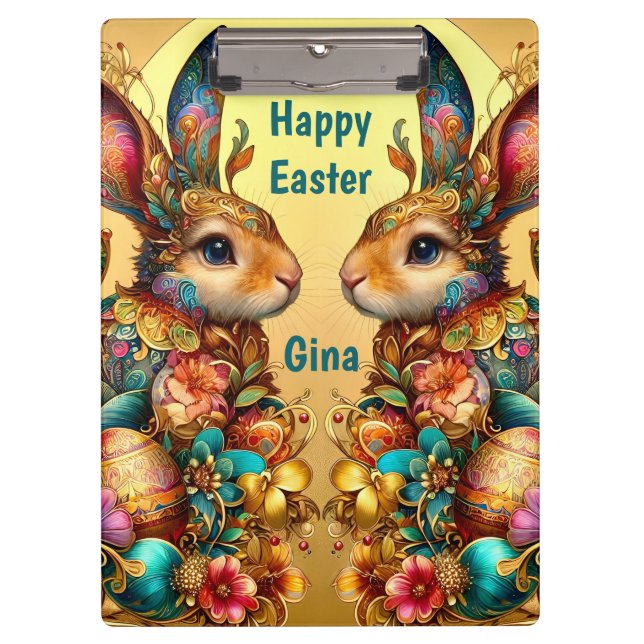 PORTE-BLOC GINA ~ JOYEUX PÂQUES ~ LAPINS DE PÂQUES ~  (Devant)