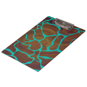 Porte-bloc Girafe Marron et Imprimé Bleu-vert