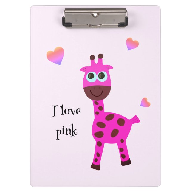 Porte-bloc girafe rose (Devant)