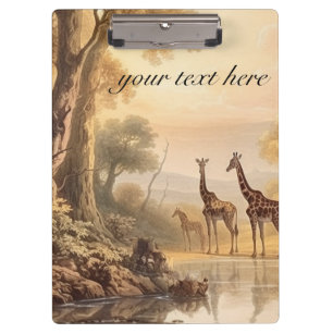 Porte-bloc girafes botaniques vintages, personnalisables