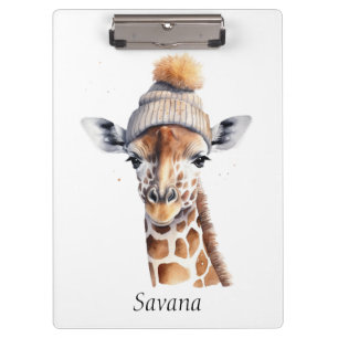 Porte-bloc Giraffe en casquette d'hiver personnalisable