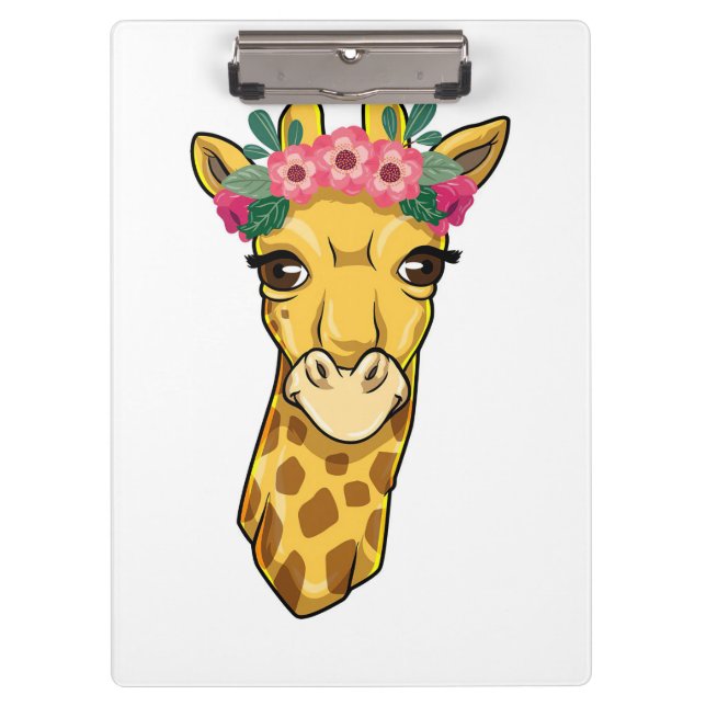 Porte-bloc Giraffe Lover Giraffe Fleur Wreath (Devant)