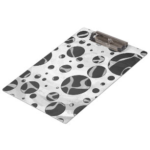 Porte-bloc Giraffy Polka Dot noir et gris clair Impression