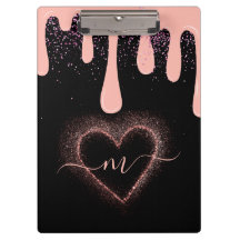 Girly Blush Rose Foncé Peinture Dégoulinante Paill