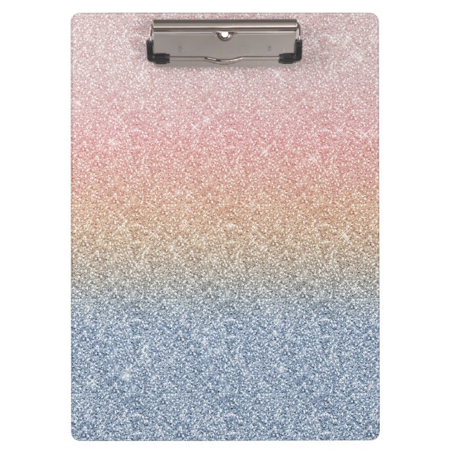Porte-bloc Girly Blush Rose Gold Blue ombre (Devant)