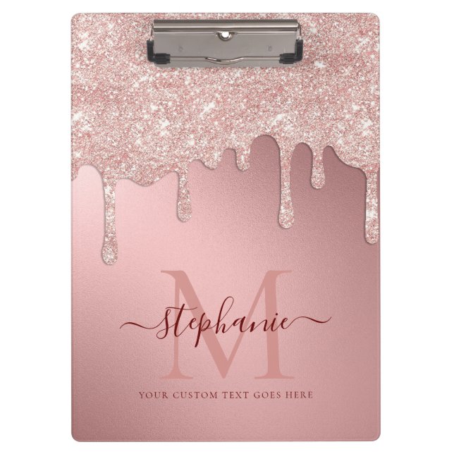 Porte-bloc Glam Blush Parties scintillant rose goutte d'huile (Devant)