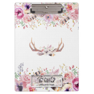 Porte-bloc Glamour Rustique Bohème Bois de Cerf Floral Person