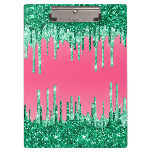 Porte-bloc Glitters Verts qui Dégoulinent Chic Rose Couleur P
