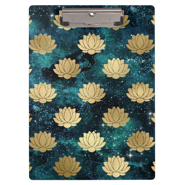 Porte-bloc Gold & Dark Green Galaxy Dharma Mandala Motif (Devant)