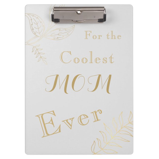 Porte-bloc Gold Grey Elegant Coolest Maman jamais (Devant)