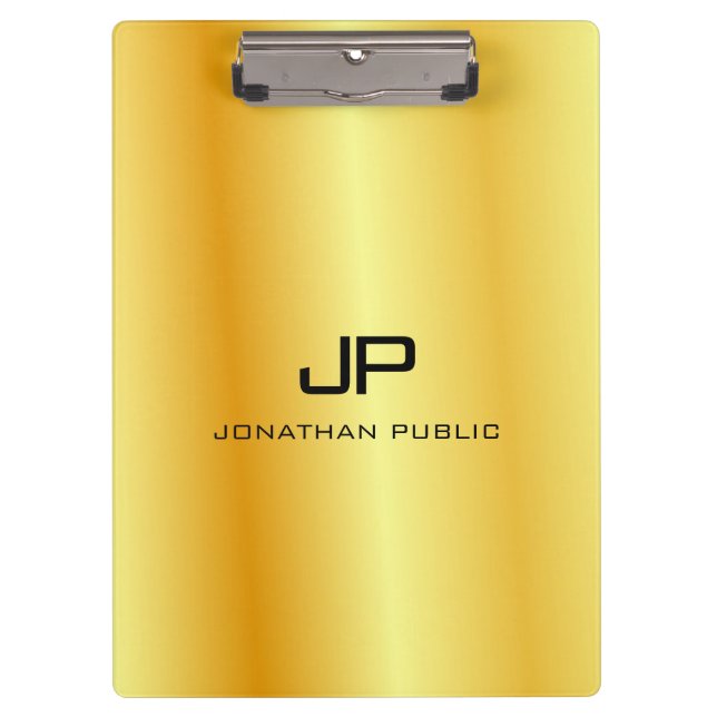 Porte-bloc Gold Look Monogrammé Élégant Modèle (Devant)